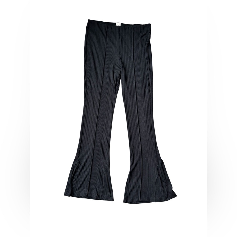 Maeve by Anthropologie Ribbed and Flared Black Pants size medium - Picture 2 of 9